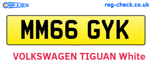 MM66GYK are the vehicle registration plates.