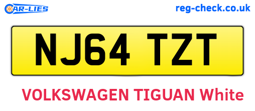 NJ64TZT are the vehicle registration plates.