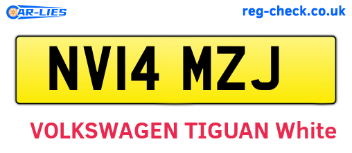 NV14MZJ are the vehicle registration plates.