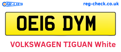 OE16DYM are the vehicle registration plates.