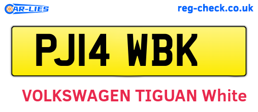 PJ14WBK are the vehicle registration plates.