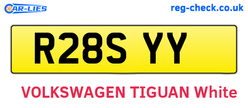 R28SYY are the vehicle registration plates.