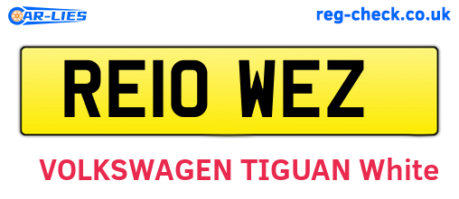 RE10WEZ are the vehicle registration plates.