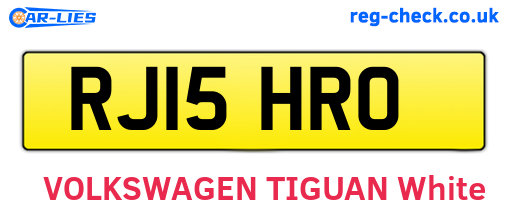 RJ15HRO are the vehicle registration plates.