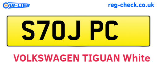 S70JPC are the vehicle registration plates.