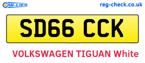 SD66CCK are the vehicle registration plates.