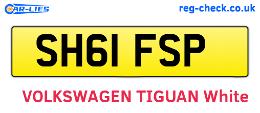 SH61FSP are the vehicle registration plates.