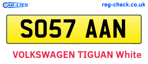 SO57AAN are the vehicle registration plates.