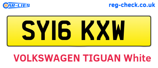 SY16KXW are the vehicle registration plates.