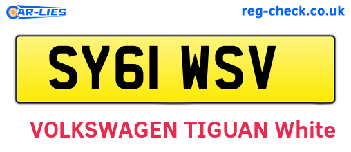 SY61WSV are the vehicle registration plates.