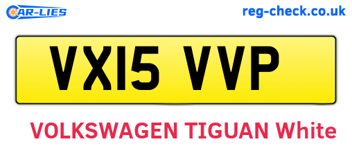 VX15VVP are the vehicle registration plates.