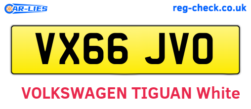 VX66JVO are the vehicle registration plates.