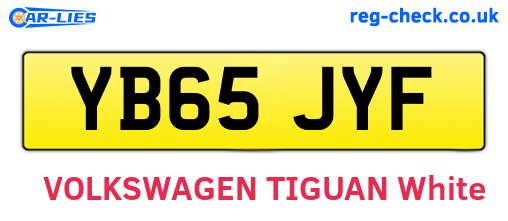 YB65JYF are the vehicle registration plates.
