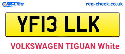 YF13LLK are the vehicle registration plates.