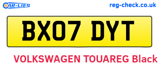 BX07DYT are the vehicle registration plates.