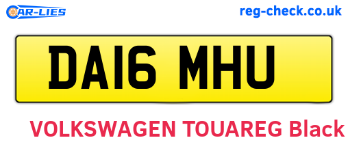 DA16MHU are the vehicle registration plates.