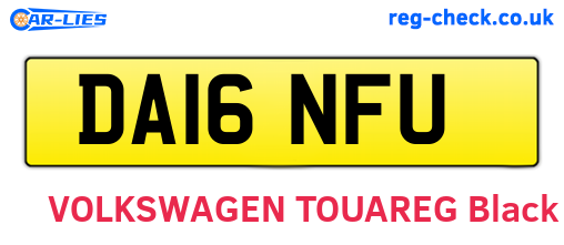DA16NFU are the vehicle registration plates.