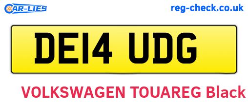 DE14UDG are the vehicle registration plates.