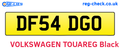 DF54DGO are the vehicle registration plates.