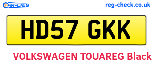 HD57GKK are the vehicle registration plates.