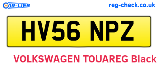 HV56NPZ are the vehicle registration plates.