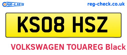 KS08HSZ are the vehicle registration plates.