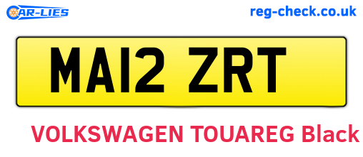 MA12ZRT are the vehicle registration plates.