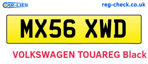 MX56XWD are the vehicle registration plates.