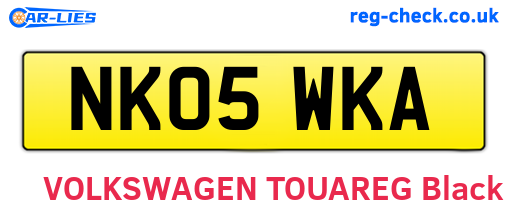 NK05WKA are the vehicle registration plates.