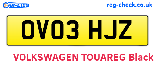 OV03HJZ are the vehicle registration plates.