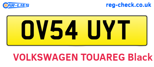 OV54UYT are the vehicle registration plates.