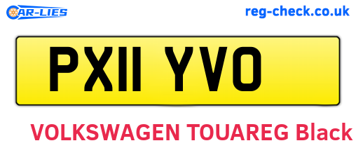 PX11YVO are the vehicle registration plates.
