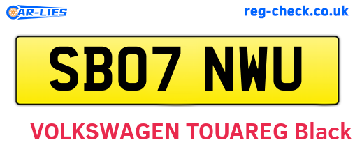 SB07NWU are the vehicle registration plates.