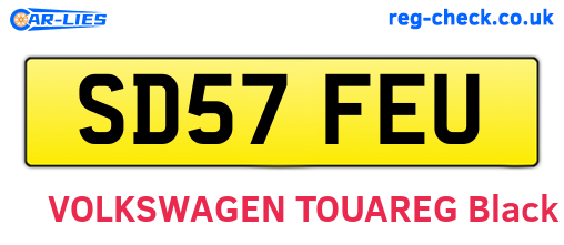 SD57FEU are the vehicle registration plates.