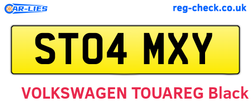 ST04MXY are the vehicle registration plates.