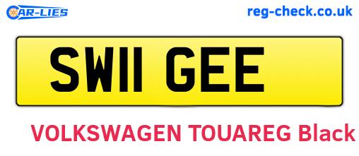 SW11GEE are the vehicle registration plates.