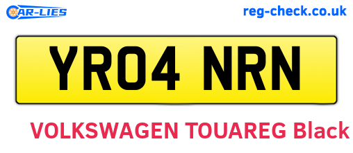 YR04NRN are the vehicle registration plates.