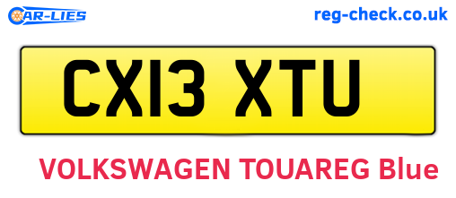 CX13XTU are the vehicle registration plates.
