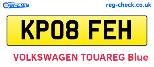 KP08FEH are the vehicle registration plates.