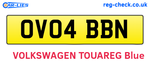 OV04BBN are the vehicle registration plates.