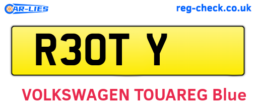 R3OTY are the vehicle registration plates.