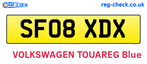 SF08XDX are the vehicle registration plates.