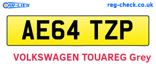 AE64TZP are the vehicle registration plates.