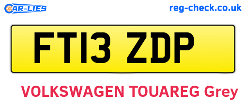 FT13ZDP are the vehicle registration plates.