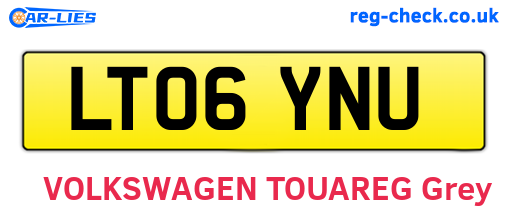 LT06YNU are the vehicle registration plates.