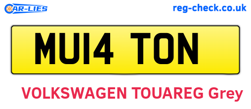 MU14TON are the vehicle registration plates.