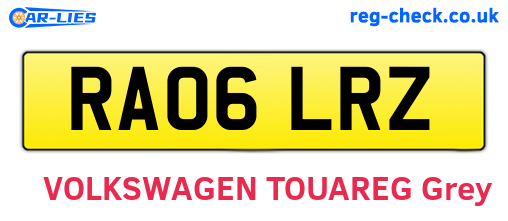 RA06LRZ are the vehicle registration plates.