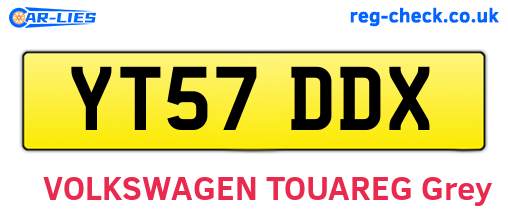 YT57DDX are the vehicle registration plates.