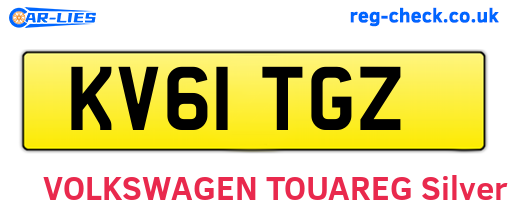 KV61TGZ are the vehicle registration plates.