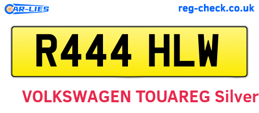 R444HLW are the vehicle registration plates.